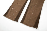swag hip hop speckle ink flare jeans streetwear patchwork mens cargo jean pants washed logging trousers jeans male jeans overall unique cargo style 290
