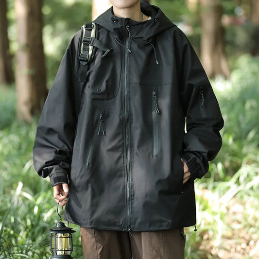 bold graphic winter coat, unisex street style, men's streetwear fashion, trendy oversized fit, urban techwear design, modern 