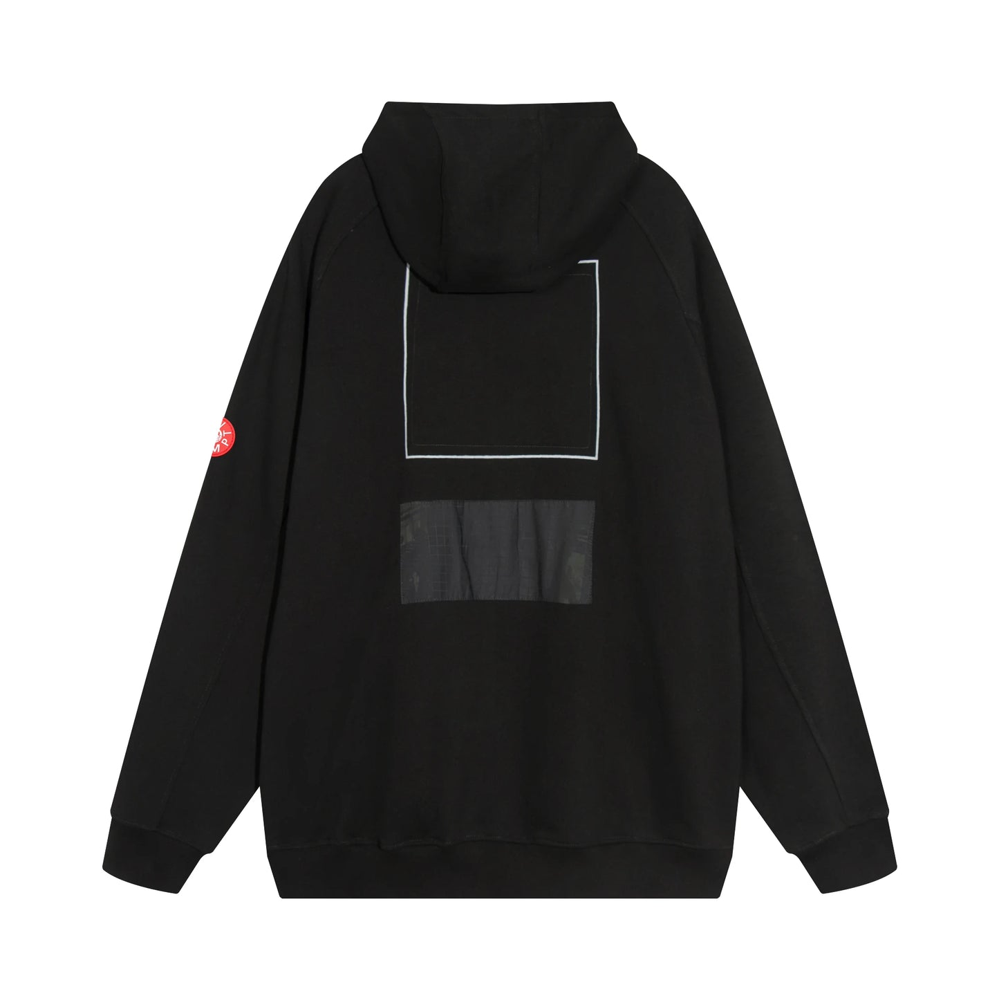 Minimalist cyber hoodie with neon-accented stealth design