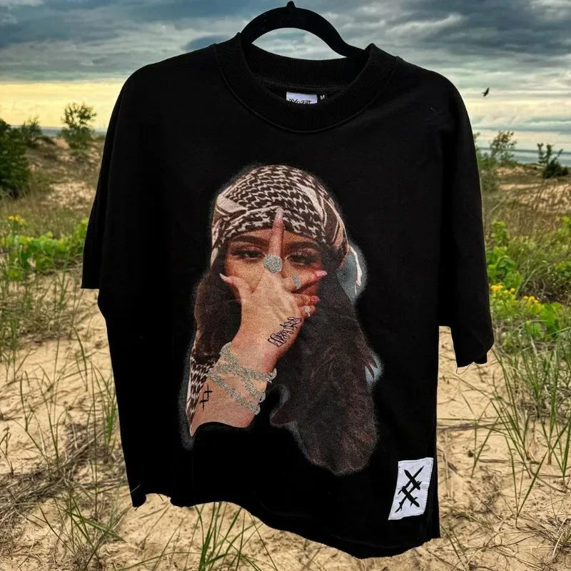 Sadcore Aesthetic print tee – European And American New High Street Fashion Brand Short Sl