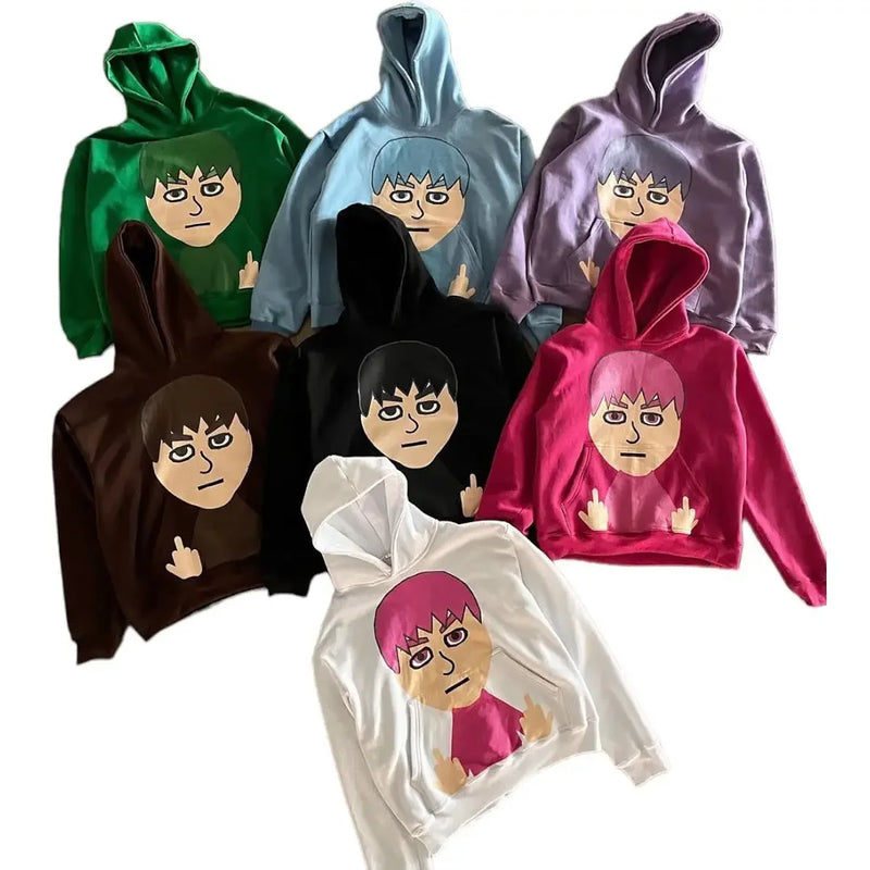 New Grunge Oversized Sweatshirt Mii Hoodie Harajuku Printing Hoodies W