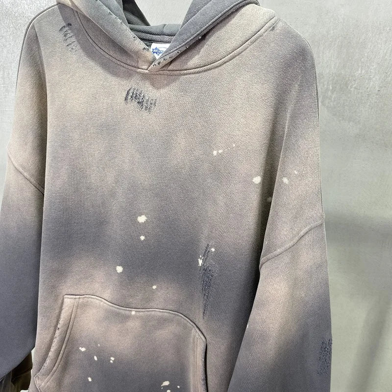 skatercore melting smiley featuring fashion ripped letter knitted hooded sweater unisex hoodies ripped bottom holes knit pullover streetwear loose sweaters clothing