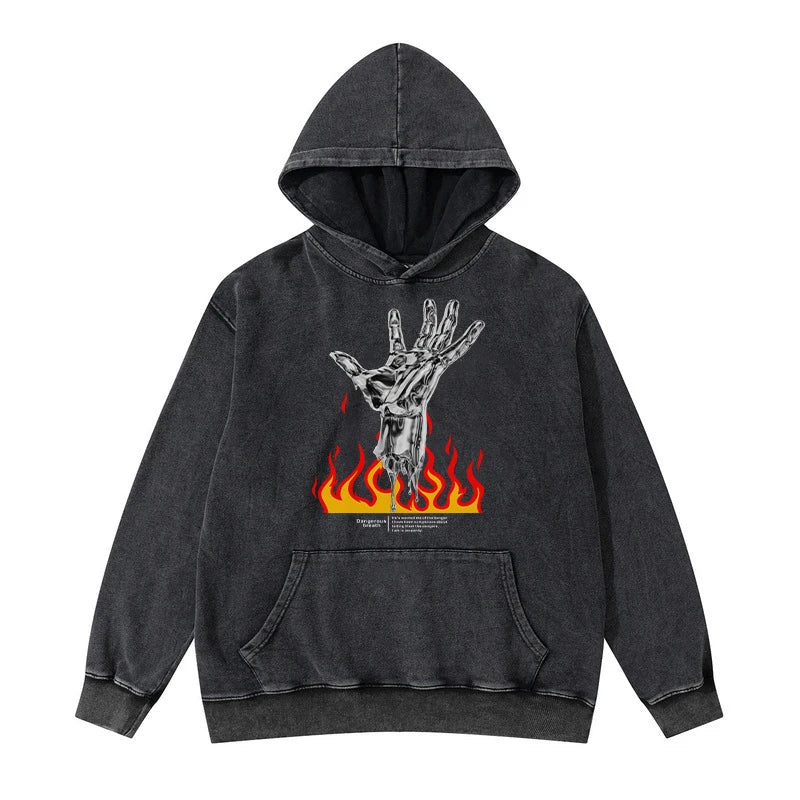 skatercore oversized shirt featuring rainbowtouches washed hoodies men fashional high street hand print vintage hip hop mens hoodie street unisex superior quality