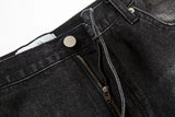 retro black blue straight oversized washed torn jeans solid color ripped jeans baggy hip hop destroyed men wide leg jeans pant unique jeans style 4821