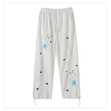 rainbowtouches 2022 unisex pants splash ink print high street drawstring loose casual pants mens straight fashion women pants unique default style 2693