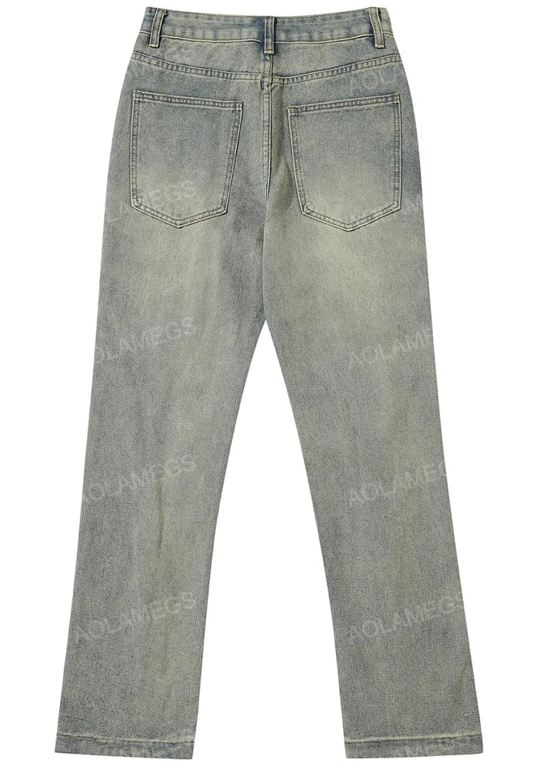 streetwear mens zipper jeans solid color patchwork straight jeans summer casual hip hop denim pants high street loose trousers unique jeans style 3504
