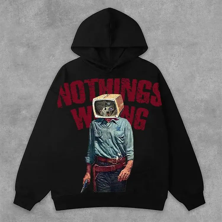 Trapwear Streetwear – Harajuku Oversized Vintage God Letter Print Hoodies Women – Streetwear Fashion for Men & Women