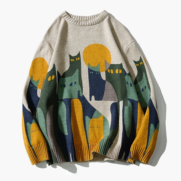 grunge oversized flame jumper built for warmth and edge, essential for winter street style, men’s streetwear clothing piece f
