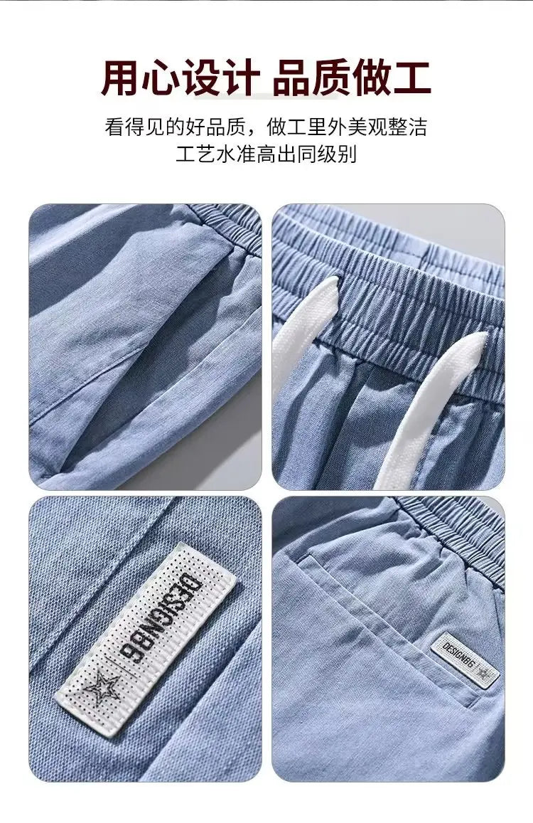mens pants shorts thin harajuku casual elastic waist sweatpants male short 2024 summer jogger streetwear breathable shorts unique joggers style 1372