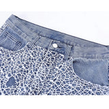 2023 cool design ripped hole mesh gothic blue baggy men jeans pants new fashion straight hip hop denim trousers pantalon homme unique jeans style 5152