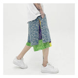 hip hop loose shorts elastic waist pants fashion patchwork half pant mens summer casual drewstring streetwear sportswear jogger unique joggers style 3432