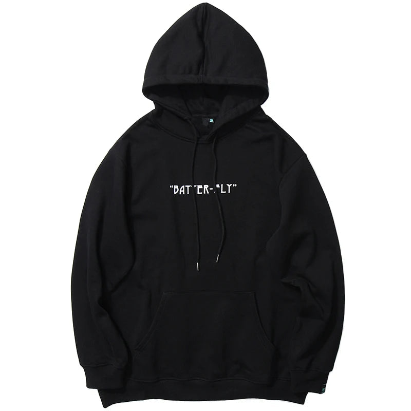 2023 Men Hip Hop Sweatshirt Hoodie Color Butterfly Streetwear Harajuku Pullover Hoodie Cotton Fleece Winter Autumn Black Hoodie