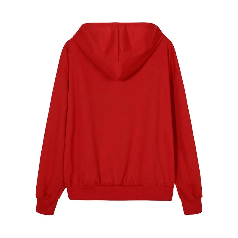 Y2K Rhinestone Skeleton Hoodies Women Gothic Black Zip Up Oversized Sw