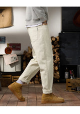 men classic fashion vintage loose casual plus size 28 42 ankle length white soft denim jeans pant cityboy harem jeans trousers unique jeans style 2099