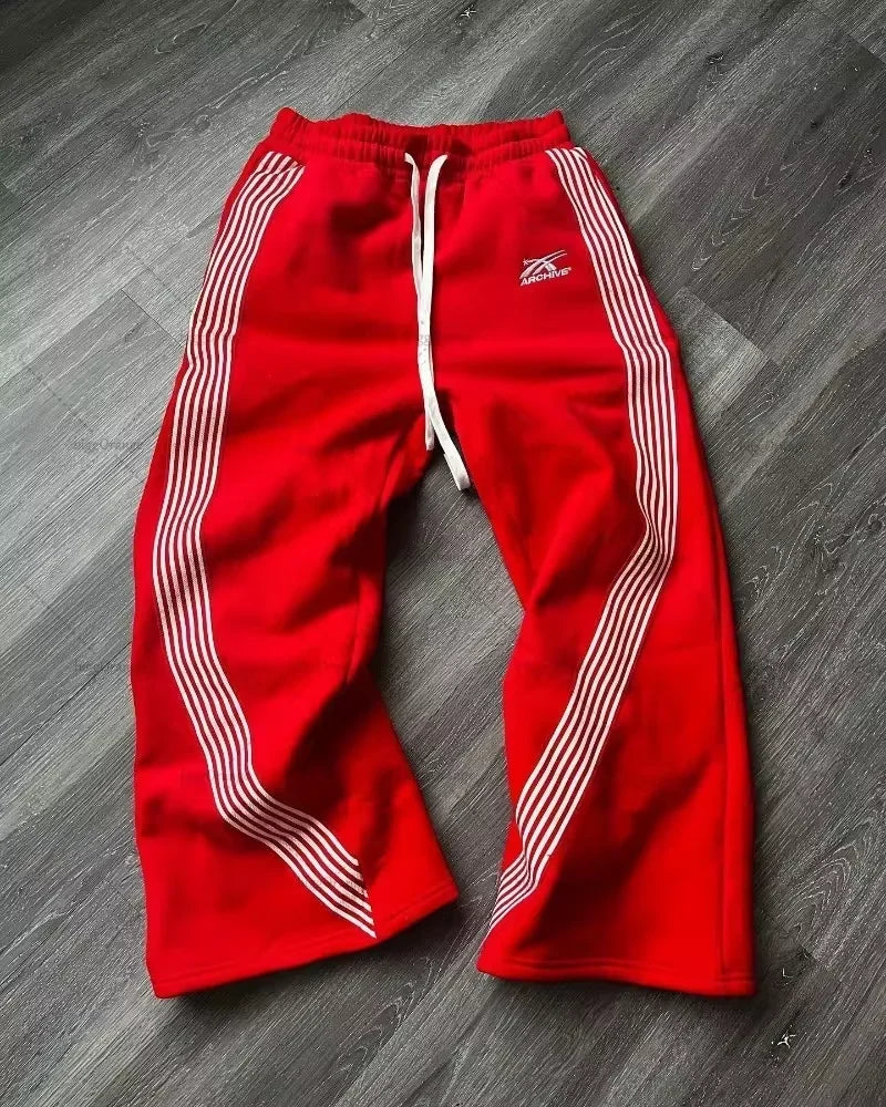 y2k street simple fashion casual sports trousers men y2k harajuku retro wide leg pants trendy brand oversized trousers women unique default style 3289