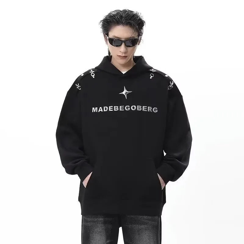mens autumn hoodie set oversized high street hooded pullover hip hop straight leg jeans 2 piece 2023 street couple fashion suit unique jeans style 4659