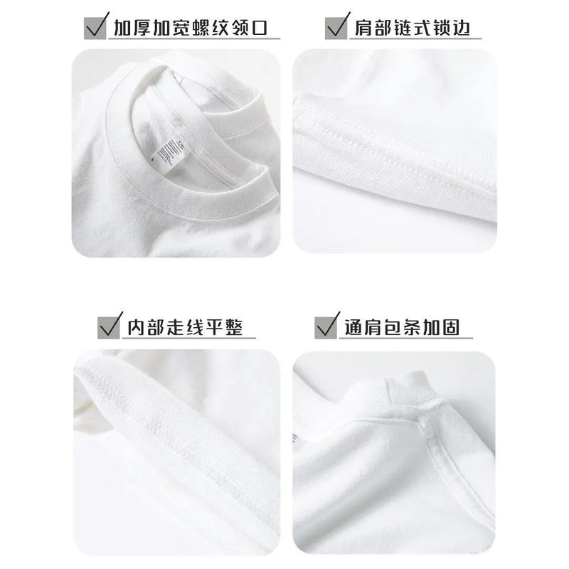 Y2k Anime panel – Heavyweight Short Sleeved T Shirt Loose Mens And Womens Coup