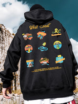 West Coast Graffiti Graphic Hoodie Sweatshirts Men Autumn Pullovers