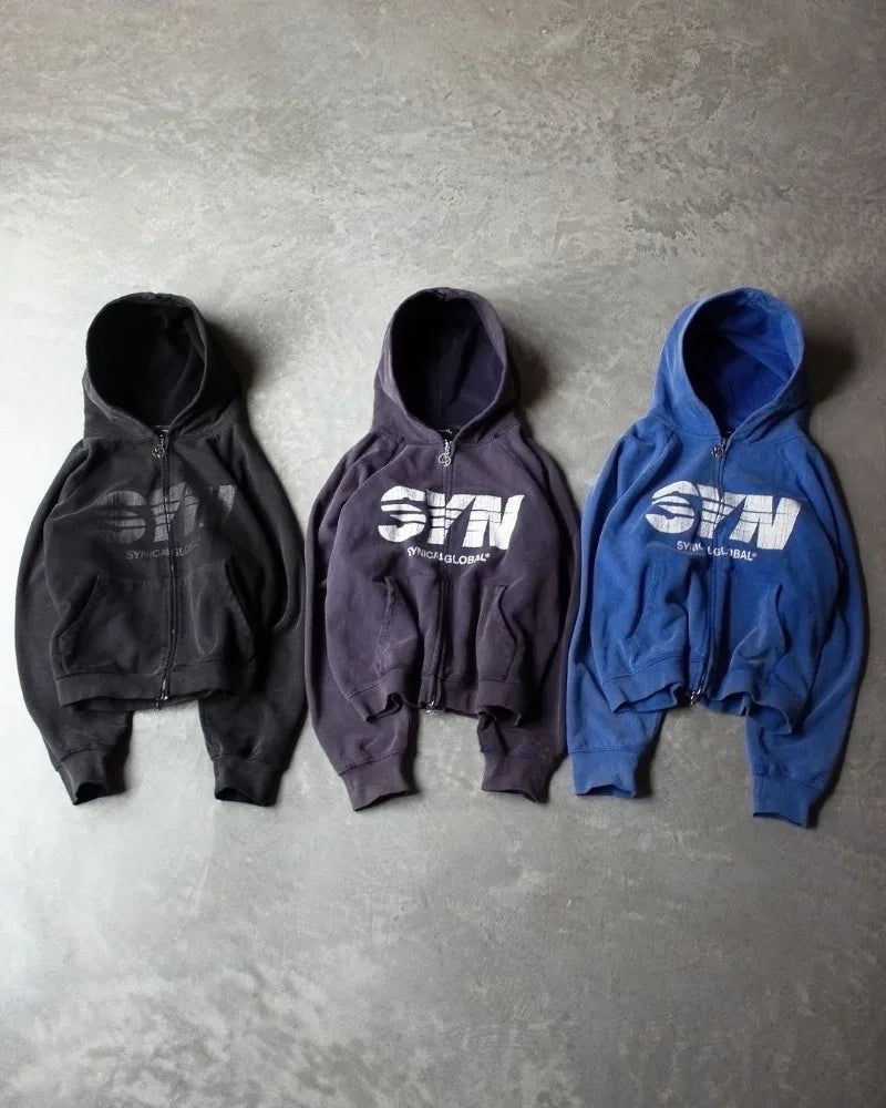 2024 High Street Retro Letter Print Pullover Hoodie Y2K Harajuku Fashi