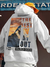 Retro Hip Hop Letter Graphic Printing Fleece Hoodies for Men High Street Loose Casual Hooded Sweatshirts Autumn Male Pullover