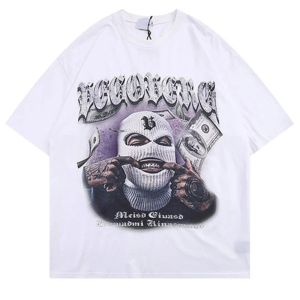 Y2K Graphic Tee – Hip Hop Men Punk T Shirt Gothic Rock Graphic Print T Shirt H – Urban Streetwear for Men & Women