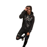 graphic fire pullover hoodie with oversized urban fit, trending menswear style, ideal for men’s fashion and seasonal streetwe