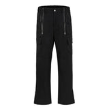 fashion zipper open waist pants with side pockets cargo pants trousers streetwear hip hop military casual pants joggers men unique joggers style 971