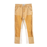 high street spliced speckled ink micro flare pants for men and women patchwork baggy jeans ropa hombre casual denim trousers ripped baggy denim
