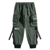 hip hop loose fit elastic waist cargo pants fashion military pocket ankle pants mens casual drewstring baggy sweatpants joggers unique joggers style 3541