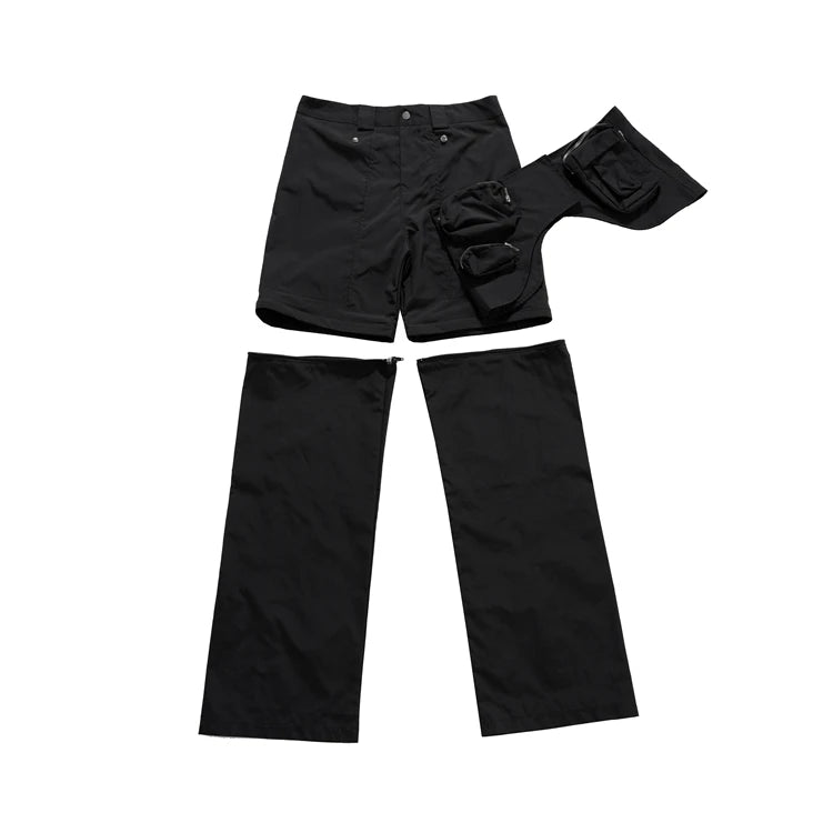 fashion detachable pants streetwear mens new casual hip hop streetwear cargo pocket tactical trousers straight joggers men pants unique joggers style 1645