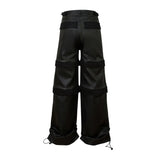 high street striped pu leather cargo pants mens harajuku straight ropa hombre loose overalls oversized casual trousers baggy cargo bottoms