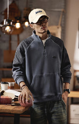 Men Autumn Winter 500G Double Sided Velvet American Retro Fashion Stre
