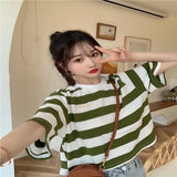 Anime Crying angel – Summer 2024 New Style Striped Salt Short Sleeved T Shirt For