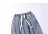 rainbowtouches men jeans fashion classic brand men wide legs elastic concise jeans casual trousers retro style boy loose pants unique jeans style 3145