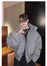 Simplicity Stand Collar Mens Parkas Heavy Winter Thicken Casual Short Cotton Jacket Warm Fashion Coats Male Streetwear New