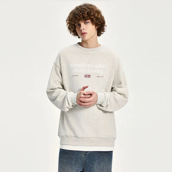 American Ins Personalized Hip-hop Heavy Cotton Round Neck Autumn Winter Sweatshirts for Men and Women Y2K Loose Thickened Tops