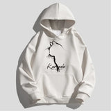 Autumn Men's Cotton Hoodie Winter Women's Warm Hoodie Sketching Cat Print Large Top Japan Harajuku High Quality Men's Clothing