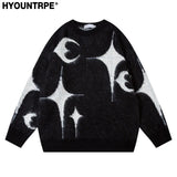 harajuku knitted sweater unisex autumn winter sweaters men casual o neck pullovers streetwear warm sweaters jumpers knitwear - Y2K grunge street style, trendy hip hop fashion hoodie, unisex casual winter pullover