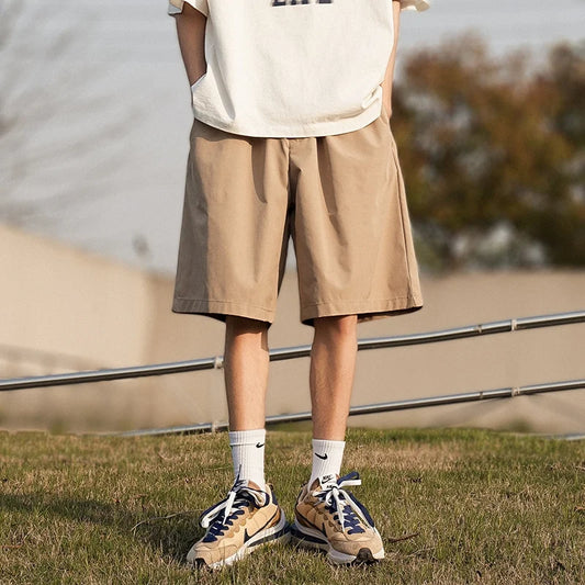 summer mens solid color straight shorts 2024 casual y2k wide leg short pants casual streetwear sweat baggy bermudas hombre relaxed fit shorts