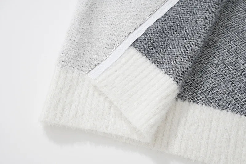 y2k knitted sweater, photo-ready sweater, cozy fashion fit, stylish street outfit, modern aesthetic appeal