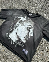 American High Street Fashion Cartoon Portrait Printed Oversized T-shirt Women Y2k Goth Harajuku Casual Versatile Short-sleeved