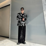 men sequin embroidery velvet loose casual 2 pieces suits blazers jacket pant sets stage party dress suits performance costumes unique default style 2848