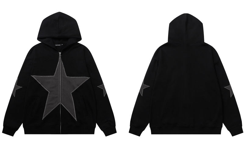 "Red Star" Graphic Unisex Streetwear Vintage Women Men Y2K Hoodie