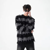 grunge fire sweater, streetwear drip, cozy knitwear for men, oversized grunge aesthetic winter top