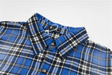 24SS New THUG CLUB Trendy Sword Print High-Street Cotton Vintage Plaid Shirt