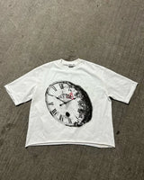 Retro Versatile Fashion Cartoon Print Oversized Short-sleeved T-shirt Women Y2k Harajuku Hip-hop Gothic Punk Loose Shirt Top Men