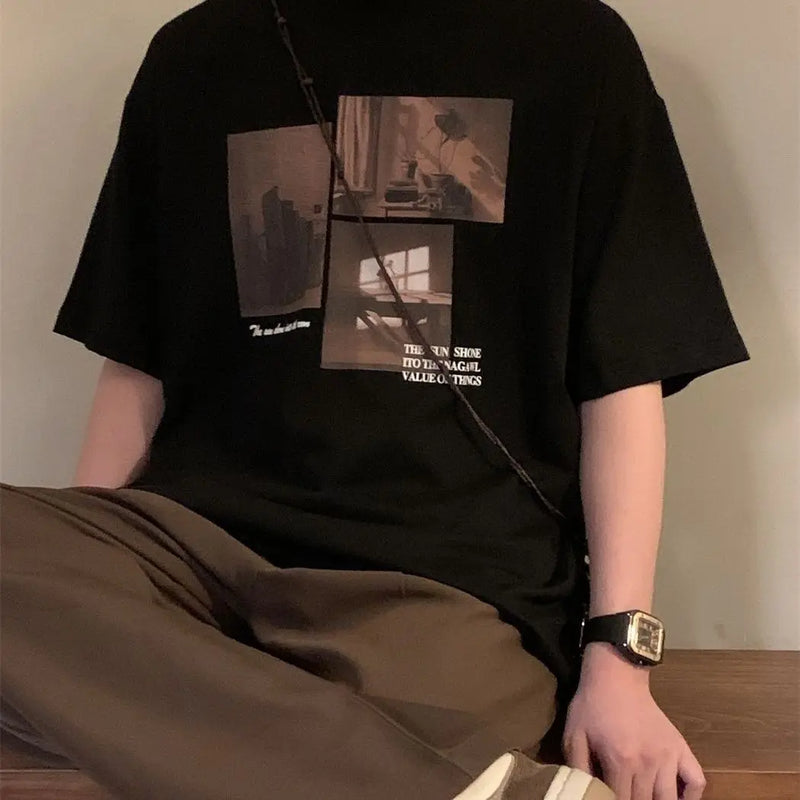 Trapwear Aesthetic piece – 2024 Summer New Style Loose American Retro Trendy Brand Heav