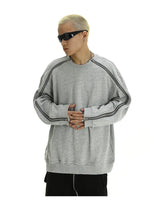 Hip Hop Sweatshirt O-neck Harajuku Skateboard Streetwear Zipper Up Pullover Unisex Casual Autumn Winter Loose Tops Men Clothing
