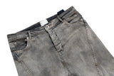ro ribbons desert colore high elastic micro flared jeans mens straight baggy casual boot cut oversize solid loose denim trousers unique jeans style 873