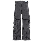 hi street black jeans side pockets patchwork cargo denim pants men streetwear hip hop baggy jeans trousers loose straight jeans unique cargo style 1867